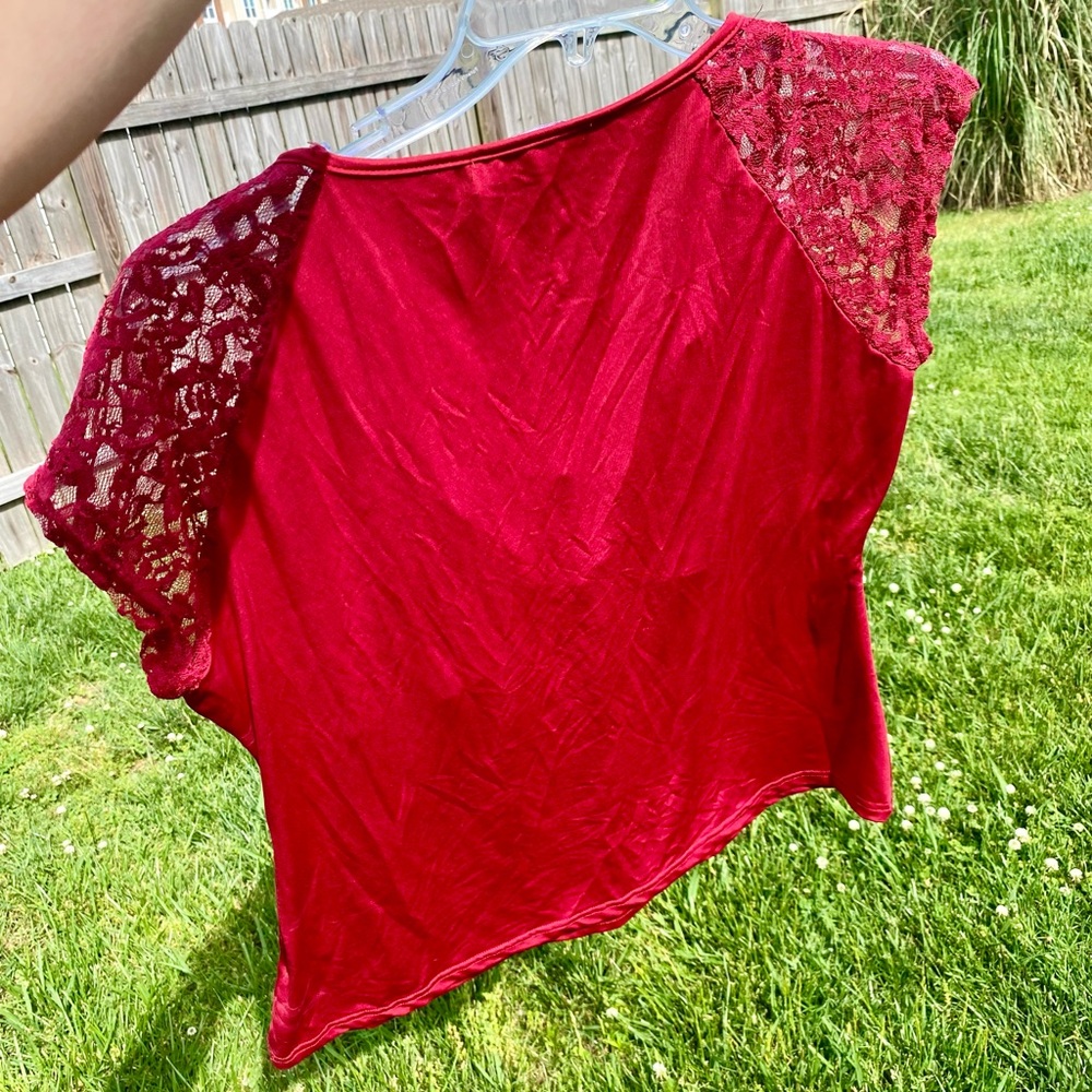 Red Lace Top - Picture 2 of 3